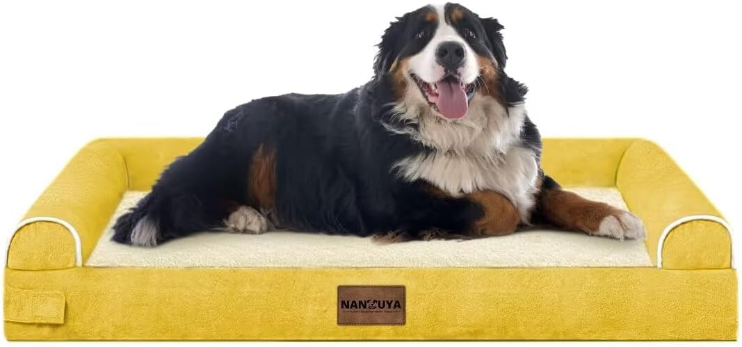 Large Dog Bed Orthopedic Washable: Beds Bolster XL Bed Large Big Dogs Memory Foam Couch Sofa Waterproof with Removable Cover