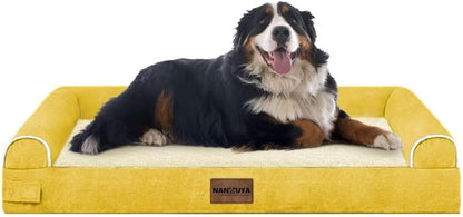 Large Dog Bed Orthopedic Washable: Beds Bolster XL Bed Large Big Dogs Memory Foam Couch Sofa Waterproof with Removable Cover