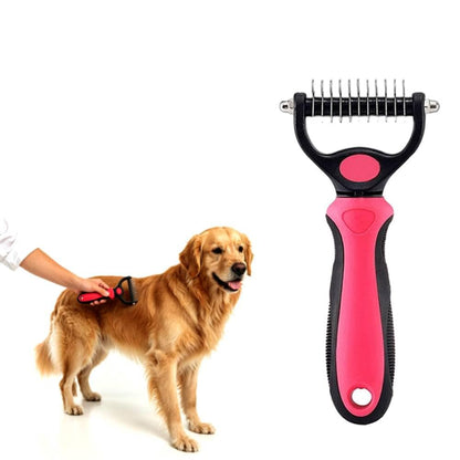 Deshedding Brush for Dogs and Cats: Undercoat Rake Pet Brush for Long Hair - Dematting Comb Removes Tangles Knots and Loose Fur, Grooming Tool for Thick Coats (blue, L)