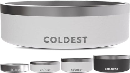 Coldest Dog Bowl - Anti Rust Metal, Non Slip, 3 Layers Insulated Stainless Steel Dog Bowls - Spill Proof & Heavy Duty - Water Bowl for Dogs, Cats & Pets, Dish Washer Safe (21 oz, Stealth Black)