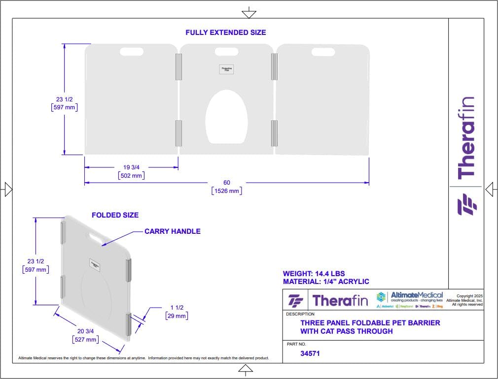 Pet Barrier (3-Panel) | Free-Standing Pet Gate | Foldable | Protect Your Indoor Living Spaces, Decorations, and Important Items from Pets | Made in The USA