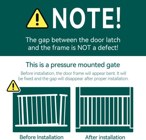 Babelio 36" Tall Auto Close Baby Gate with Small Cat Door, 29-43" Metal Cat Gate for Doorway, Stairs, House. Easy Walk Thru Dog Gate with pet Door, Includes 4 Wall Cups and 3 Extension Pieces, Black