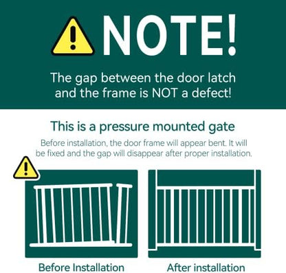 Babelio 36" Tall Auto Close Baby Gate with Small Cat Door, 29-43" Metal Cat Gate for Doorway, Stairs, House. Easy Walk Thru Dog Gate with pet Door, Includes 4 Wall Cups and 3 Extension Pieces, Black
