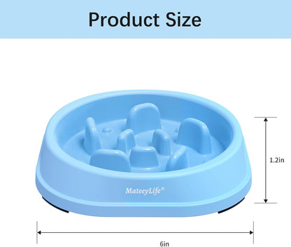MateeyLife Slow Feeder Dog Bowls 2PCS, Anti-Choking Puzzle Dog Food Bowls, Anti-Slip Interactive Feeding Slow Down Eating, Bloat Stop Maze Dishes for Medium Breeds Pink&Purple
