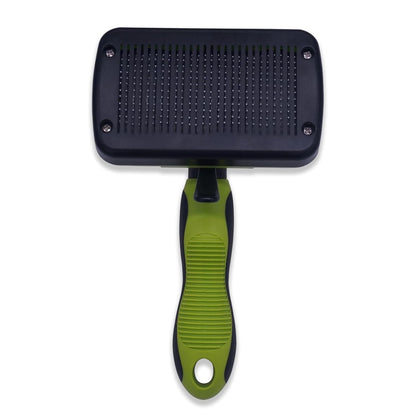 Dog brush Dog Grooming Kit 3PS： self-cleaning slicker brush dog Deshedding Tool&TPR Dog Bath Brush for dogs cats horse Home Travel (white)