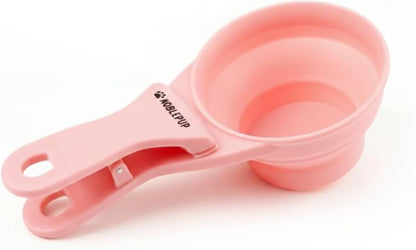 MeasureMate Pet Food Scoops with Bag Clip for Dog and Cat - 3-in-1 Multi-Function Collapsible Food Measuring Cup - 1 Cup Capacity, 8oz, Green - Dishwasher Safe