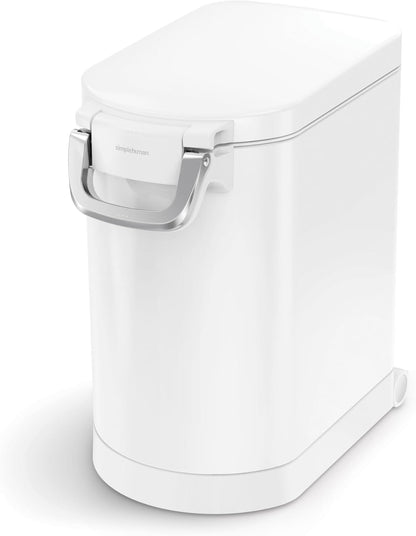 simplehuman Large Pet Food Storage Container, Holds 30-35 lb / 14-16 kg of Dry Dog Food, Cat Food, or Bird Seed, Airtight Lock-Tight Lid with Magnetic Scoop, BPA-Free, Brushed Stainless Steel