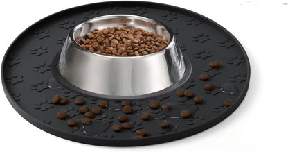 Pet Feeding Mat, Waterproof, Raised Edges to Prevent Spills, Easy Clean in Dishwasher, Dogs and Cats Placemat Tray to Stop Food and Water Bowl Messes on Floor(1Pack Beige)