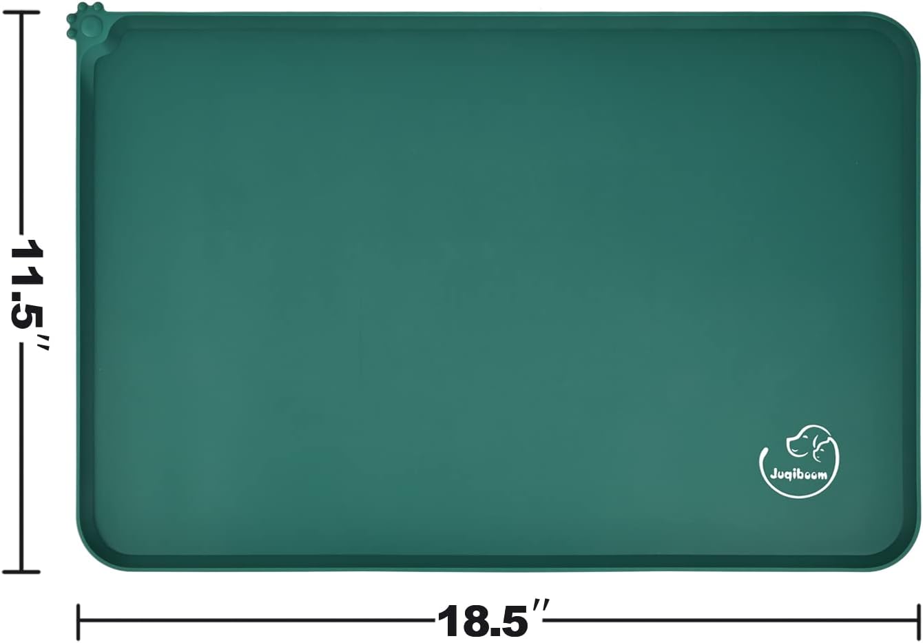 Silicone Waterproof Dog Cat Pet Feeding Mats, Non Slip, Easy Clean Pet Dog Cat Bowl Mats Placemat (18.5" x 11.5") Green