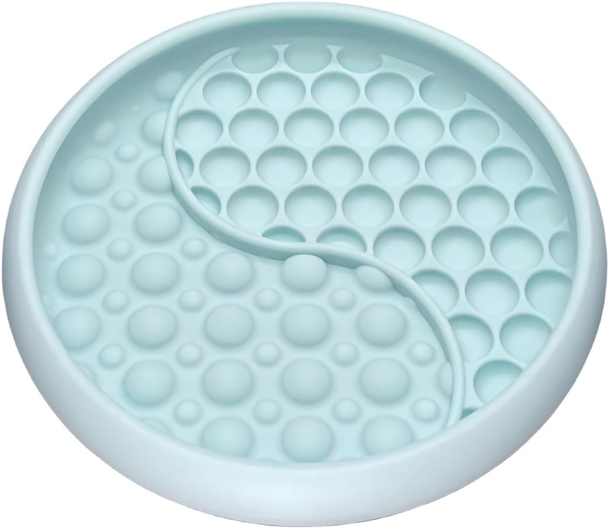 Lick Mat for Dogs, Silicone Slow Feeder Licking Mat with Non-Slip Suction Cups, Freeze-Friendly Lick Bowl for Enrichment Play, Anxiety Relief & Keeps Busy (8.0" x 1.4" Light Blue)