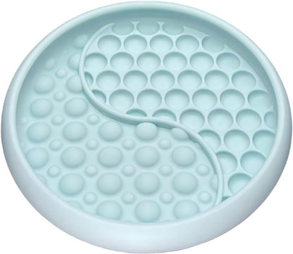 Lick Mat for Dogs, Silicone Slow Feeder Licking Mat with Non-Slip Suction Cups, Freeze-Friendly Lick Bowl for Enrichment Play, Anxiety Relief & Keeps Busy (8.0" x 1.4" Light Blue)