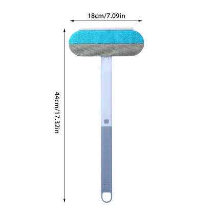 Pet Hair Removal Tool, Dog and Cat Hair Remover for Couch Carpet Furniture, 4 in 1 Multifunctional Pet Hairs Removal Broom, Cleaning Brush for Window Tile, Reusable Washable (Blue)