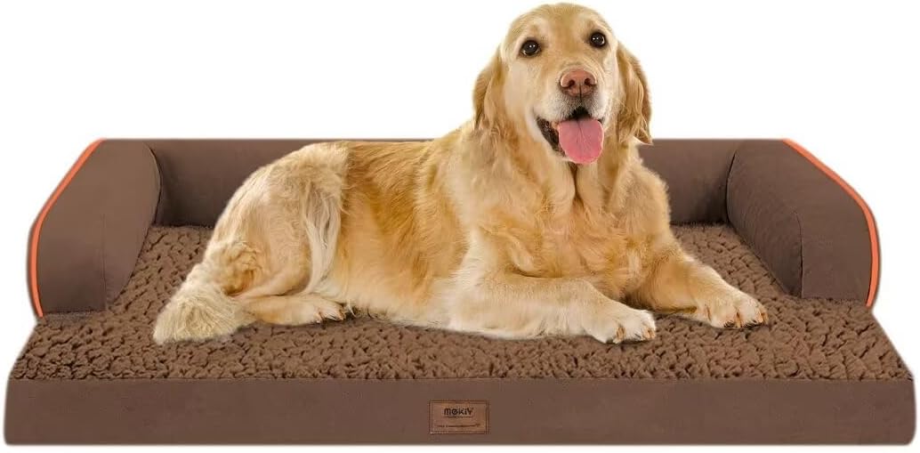 Large Dog Bed Orthopedic Washable - Beds Bolster - Medium XL XLarge Big Dogs - Memory Foam Couch Sofa - Waterproof with Removable Cover