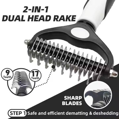 Dog Grooming Kit for Dogs at Home, 6-in-1 Pet Grooming Kit with Slicker Brush, Dematting Tool, Stainless Steel Comb, Nail Clipper for Dogs, Nail File & Bath Massage Glove
