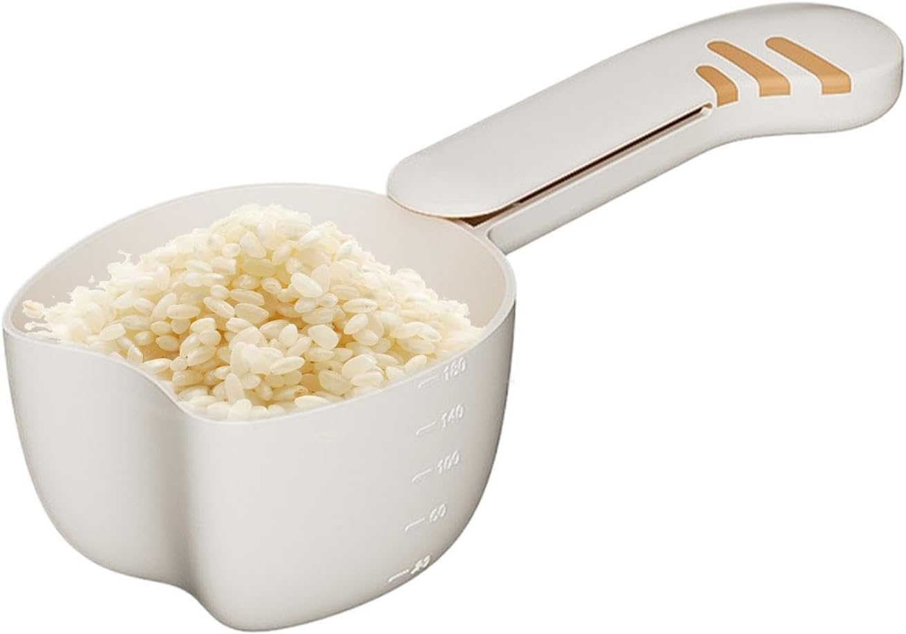 Pet Food Scoop - Pet Food Feeding Scoop - Dog Food Scoop - Rice Measuring Spoon With Bag Clip - Multifunctional Measuring Food Scoop For Pets Puppy Dogs Cats