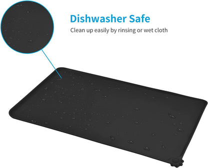 AUDWUD Silicone Waterproof Pet Feeding Mats,Anti Slip Bowl Pad,Dog Mat for Food and Water