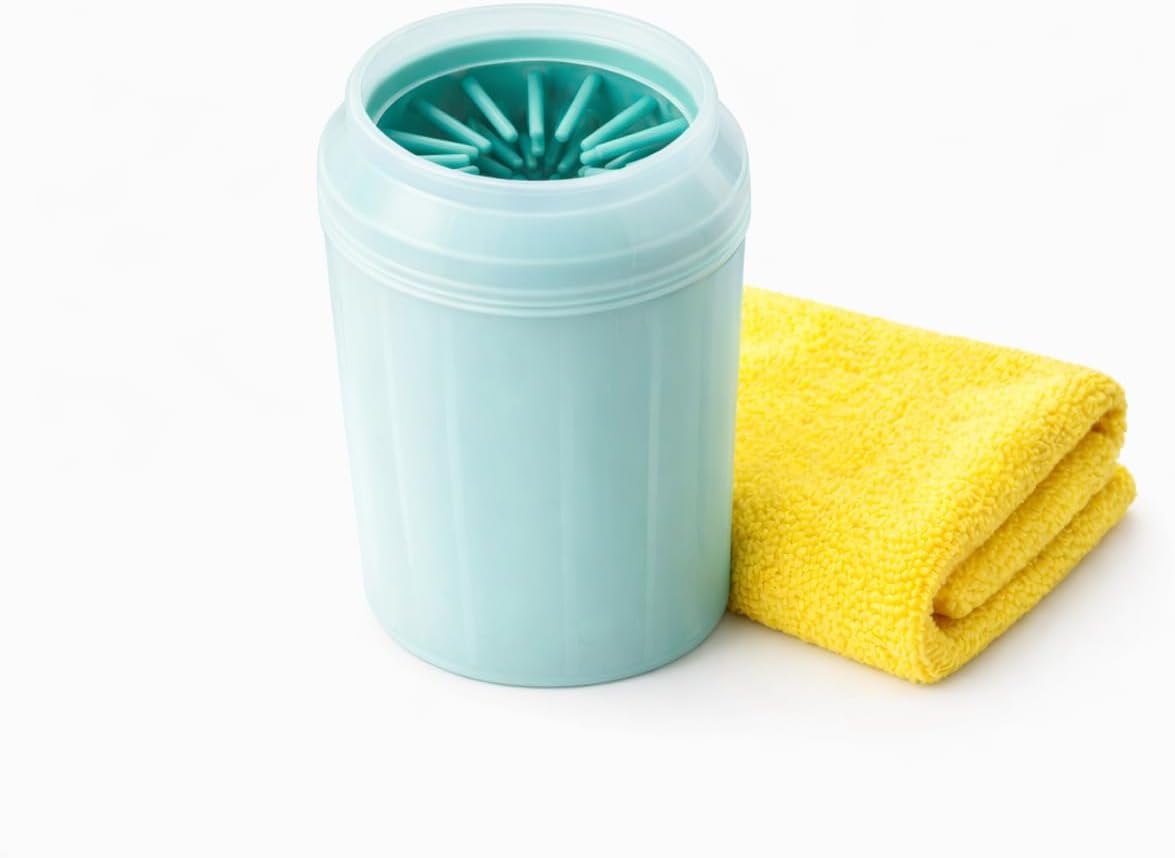 Dog Paw Cleaner Cup with Microfiber Towel – Portable Mud Cleaner for Dogs, Easy Clean & Dry Kit for Small Medium Large Dogs