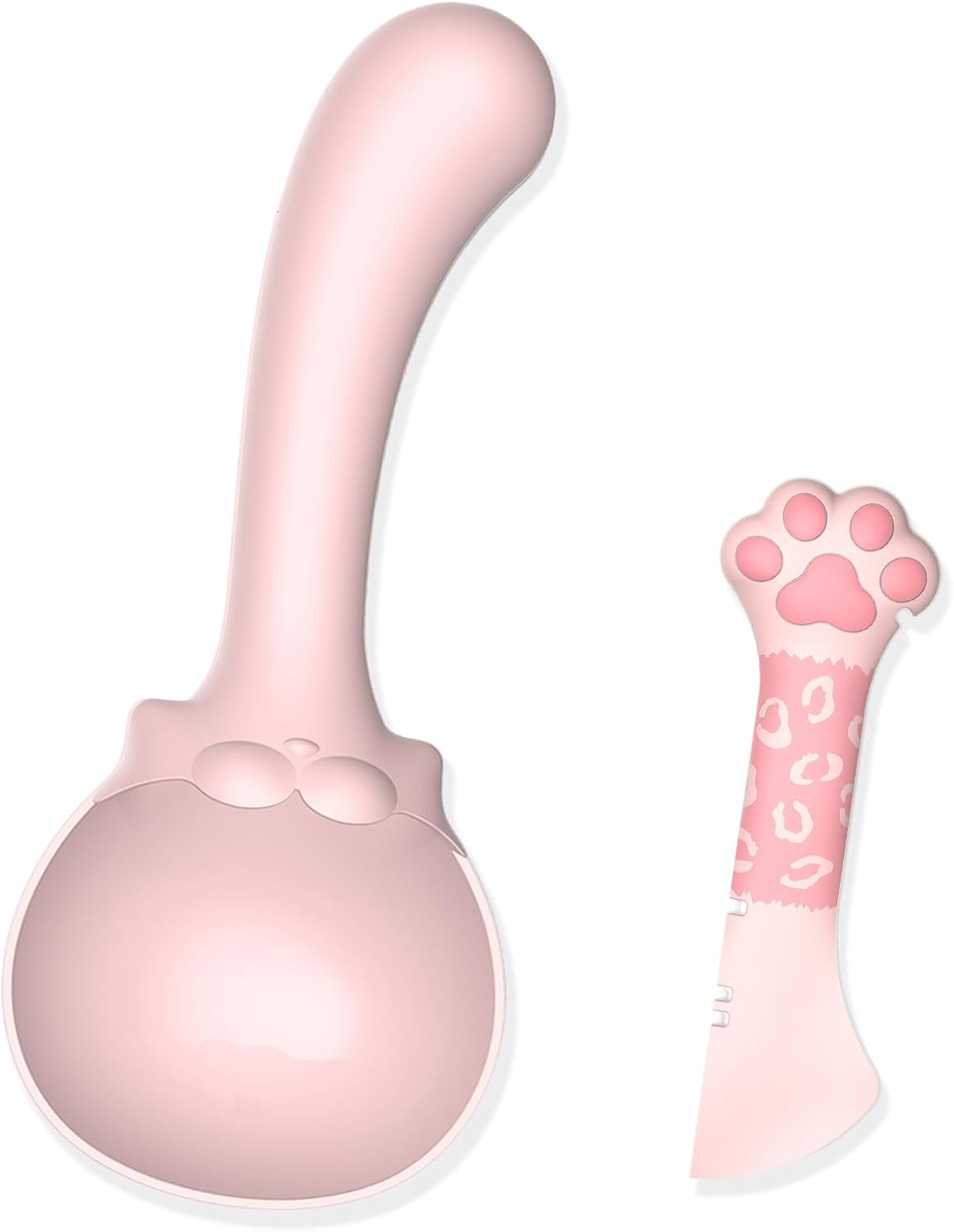 Meow&Woof Cover for Pet Can Food/Cat Wet Food Spoon/Lid for Dog Cans/Cute Paw Shape One Lid One Spoon Pack (Gray)