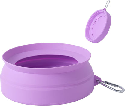 SLSON Spill Proof Dog Water Bowl for Cars,Collapsible No Splash Dog Travel Bowls Integrated Molding Portable Pet Bowl for Vehicle Road Trip Truck,RV,SUV,Boat Accessories (Cold Grey)