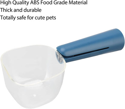 Pet Dog Cat Food Shovel Scoop Clear Scale Cat Food Feeder Scoop with Clip Handle for Pet Food Measuring