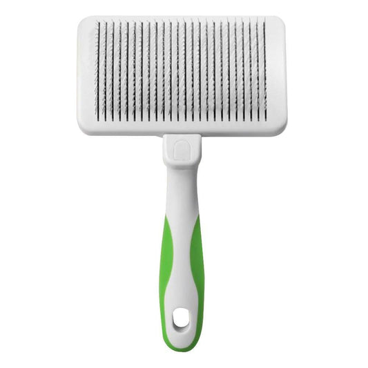 Andis 65705 Stainless-Steel Slicker Brush for Dogs and Cats - Durable and Lightweight Grooming Tool for All Breeds and Fur Lengths, Reduces Shedding and Promotes Hair Growth - Medium, Green