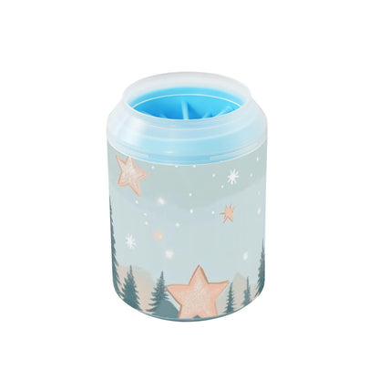 Dog Paw Cleaner Cups for Dogs Pet Foot Washer Paw Scrubber for Medium Small Dogs Cats Cleaning Cup Cute Yellow Fiesta Guitars Cacti and Ethnic Birds