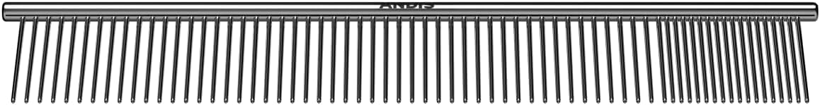 Andis 65730 Stainless-Steel Comb for Knots, Mats & Loose Hair Removal - Effective Dematting Tool, Comfortable, Lightweight, Portable & Safe for Dogs, Cats & Pets – Silver, 7-1/2-Inch
