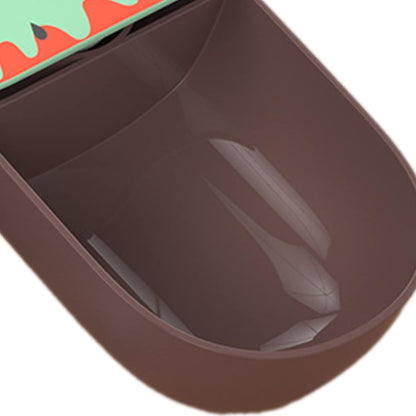 Pet Food Spoon, Cute Ice Cream Shape Dog Food Scoop with Sealing Clip Pet Food Can Spoon Food Grade ABS for Dogs Cats (Green Coffee)