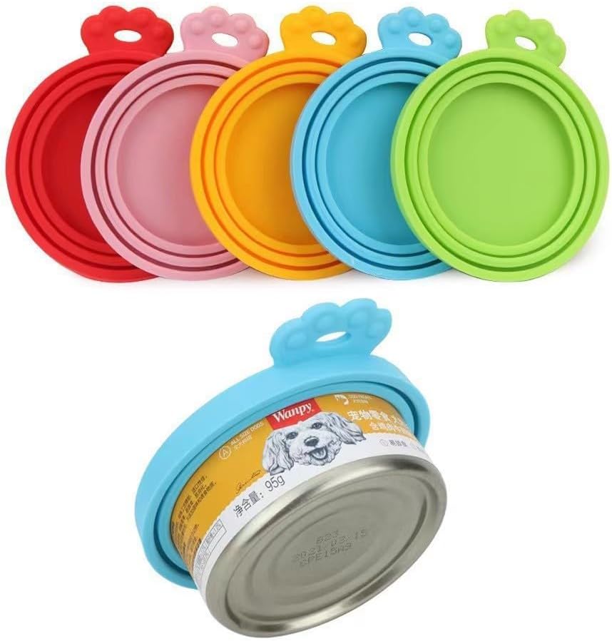 2Pcs Silicone Pet Food Can Lid Cover for Cat & Dog Dishwasher Safe - Keeps Wet Food Fresh, Pet Treat Storage Accessory