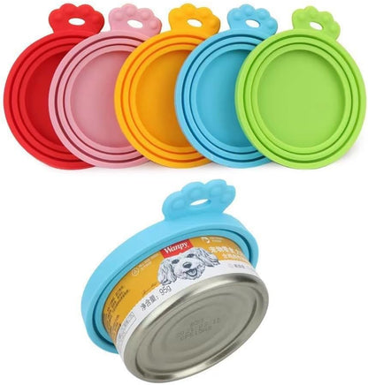 2Pcs Silicone Pet Food Can Lid Cover for Cat & Dog Dishwasher Safe - Keeps Wet Food Fresh, Pet Treat Storage Accessory