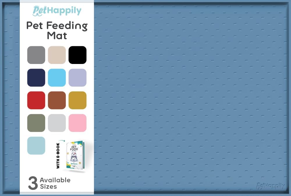 Dog Food Mat - Raised Edges Dogs Mat for Food and Water Prevent Spill, Waterproof Cat Food Mats Protect Floors, Easy Clean Dog Bowl Mats for Food and Water, Silicone Pet Feeding Placemats