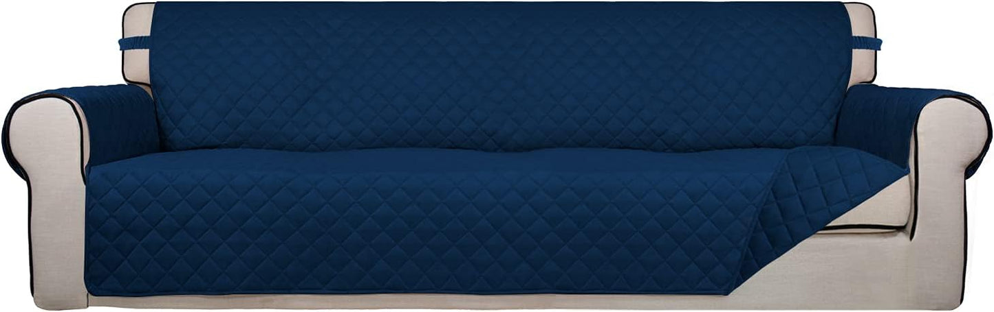 PureFit Reversible Quilted Sofa Cover, Water Resistant Slipcover Furniture Protector, Washable Couch Cover with Non Slip and Elastic Straps for Kids, Dogs, Pets (Sofa, Gray/Light Gray) - Colors A