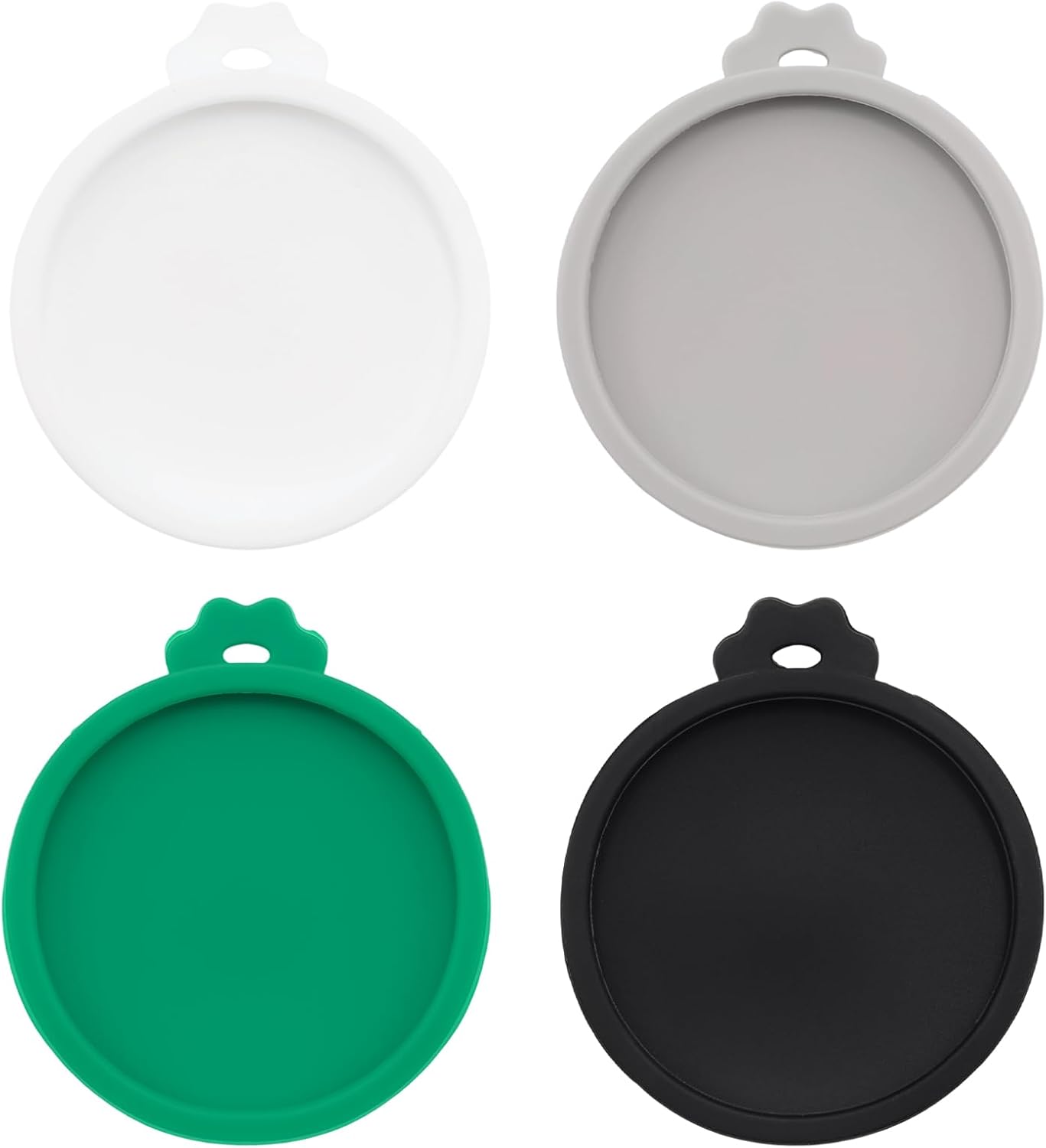 PINE & LINEN 4 Pcs 2.5inch Durable Pet Can Lids, Silicone Small Pet Can Covers Waterproof Cat Food Cans Lids for 3 oz Cat Food Cans（Yellow+Red+Pink+Blue）