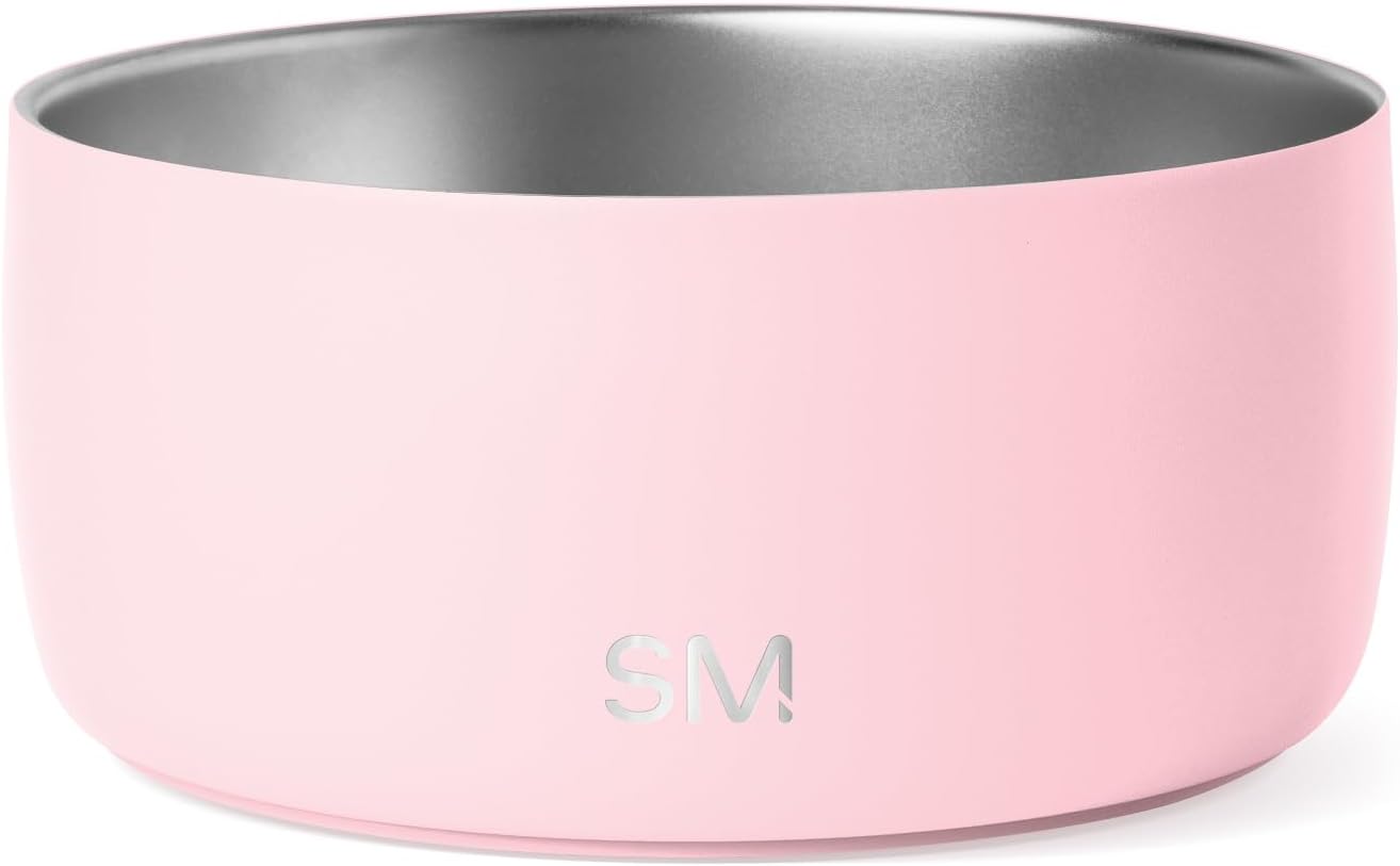 Simple Modern Stainless Steel Pet Water Bowl for Dogs & Cats | Reusable Insulated Stainless Steel Food Bowls for Dog Cat | No Tip No Slip BPA Free | Bentley Collection | Medium (32oz) | Almond Birch
