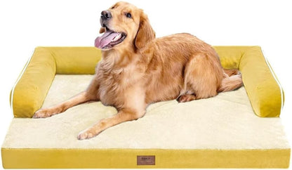 Large Dog Bed Orthopedic Washable - Beds Bolster - Medium XL XLarge Big Dogs - Memory Foam Couch Sofa - Waterproof with Removable Cover