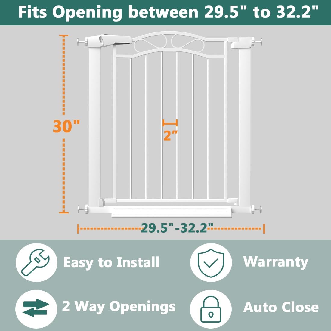 Fairy Baby 68.1"-70.8" Extra Wide Press Mounted Baby Gate Indoor for Kids Or Pets Walk Thru No Drill Long Dog Gates for The House Doorway Child Safety Gate