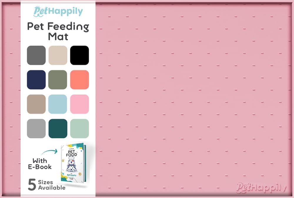 Dog Food Mat - Raised Edges Dogs Mat for Food and Water Prevent Spill, Waterproof Cat Food Mats Protect Floors, Easy Clean Dog Bowl Mats for Food and Water, Silicone Pet Feeding Placemats