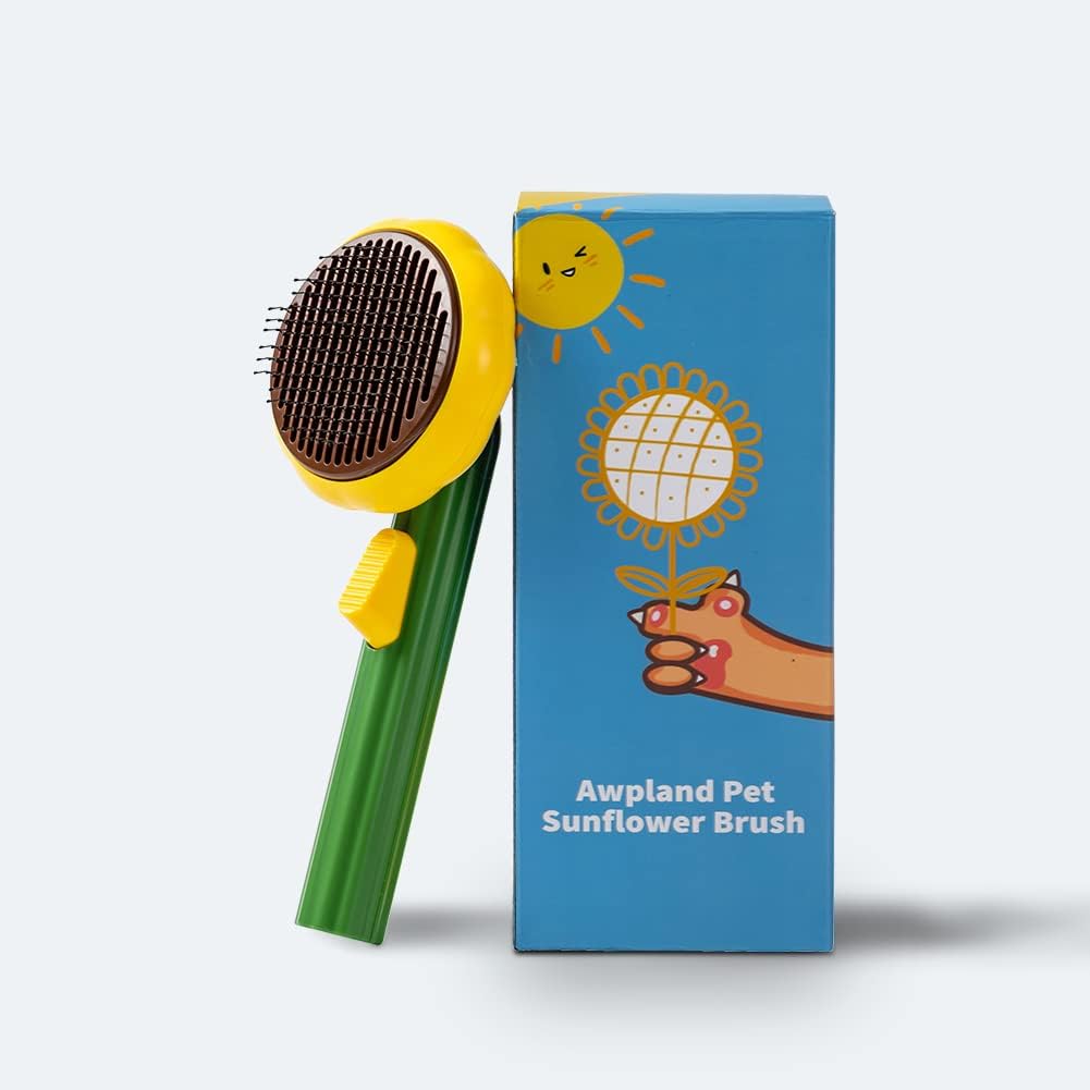 Pet Demon Brush, Cute Self Cleaning Slicker Brush for Dogs Cats Puppy Rabbit, Professional Pet Grooming Hair Removal Tool for Short & Long Hair