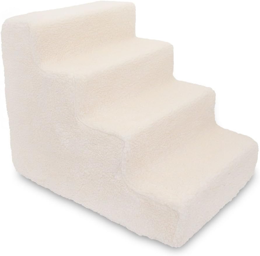 Best Pet Supplies Dog Stairs & Steps - Foam Steps for Small Dogs & Cats, Non-Slip Indoor Balanced Pet Step Support, Dog Ramp, No Assembly, Pale Teal, 3-Step (13.5-inch Height)