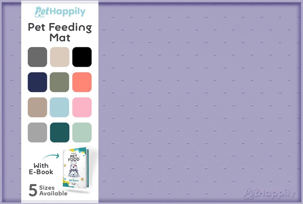 Dog Food Mat - Raised Edges Dogs Mat for Food and Water Prevent Spill, Waterproof Cat Food Mats Protect Floors, Easy Clean Dog Bowl Mats for Food and Water, Silicone Pet Feeding Placemats