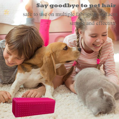2 Pieces Pet Dog Cat Hair Remover, Block Roller Cleaner, Hollow Silicone Cleaner Brush for Sofa, Car Interiors, Furnishings, Carpets, Bedding or Any Fabric (Orange, Blue)