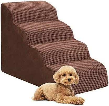 Dog Stairs for Small Dogs, 3 Tiers High Density Foam Dog Ramp, Extra Wide Non-Slip Pet Steps for High Beds Or Couch, Soft Foam Doggie Ladder for Dogs Injured, Older Pets, Small Cats