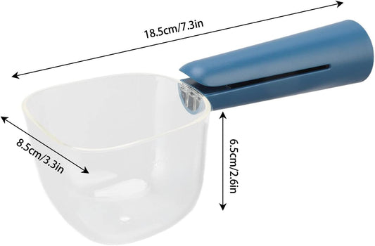 Pet Dog Cat Food Shovel Scoop Clear Scale Cat Food Feeder Scoop with Clip Handle for Pet Food Measuring