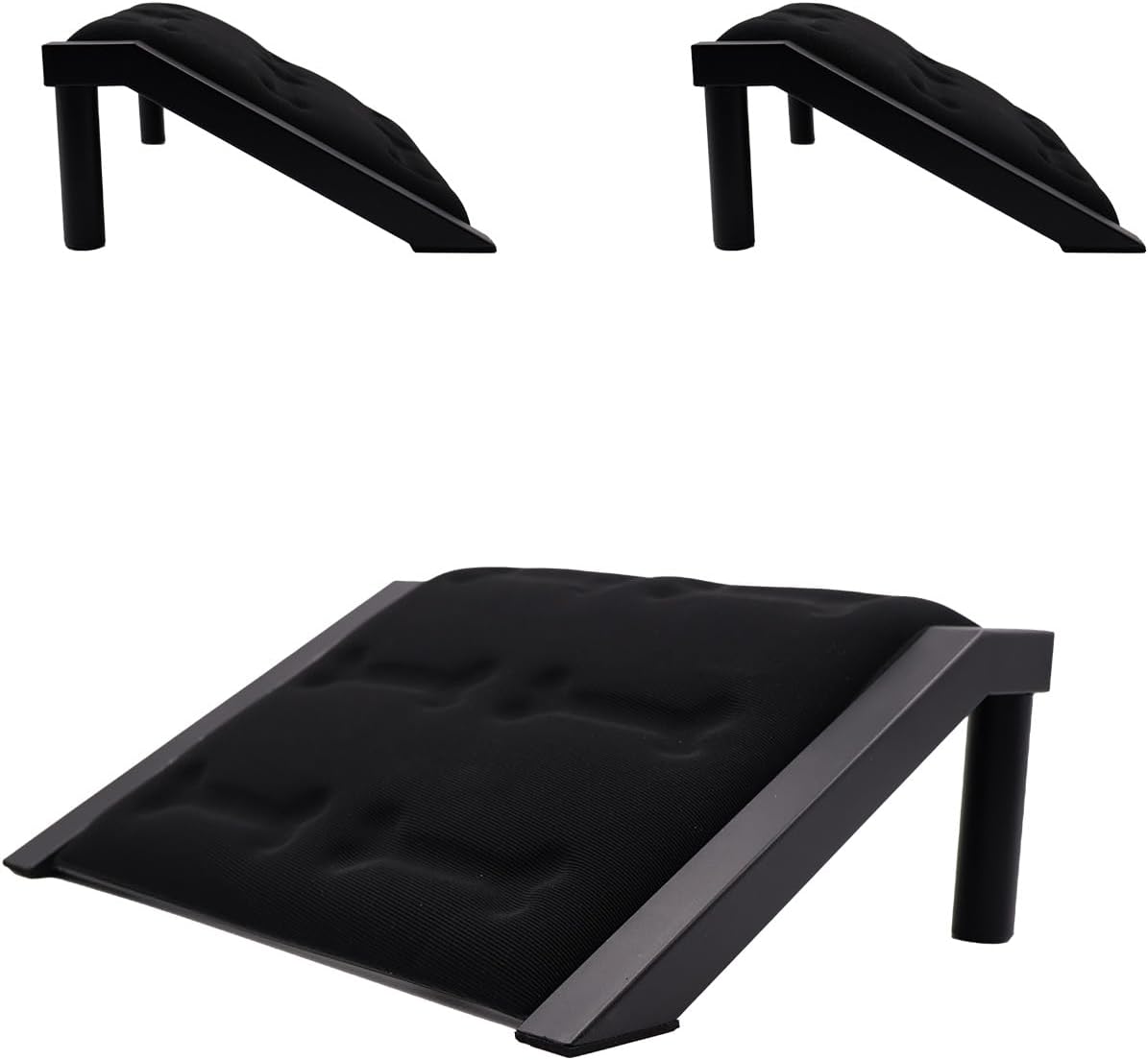 Dog Ramp for Stairs – Non-Slip Pet Ramp for Small, Short-Legged & Senior Dogs – Sponge Padding Surface + 200-lb Heavy-Duty Metal Frame – Small Dogs Climb Safely – Indoor/Outdoor Steps (Bone-（2-Pack)