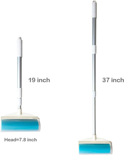 Pet Hair Remover with Long Handle, Resuable Lint Roller Cat Dog Hair Remover, Washasble Sticky, Reusable （1 Long Handle 1 Wide Roller Plus 1 Medium Roller + 1 Travel