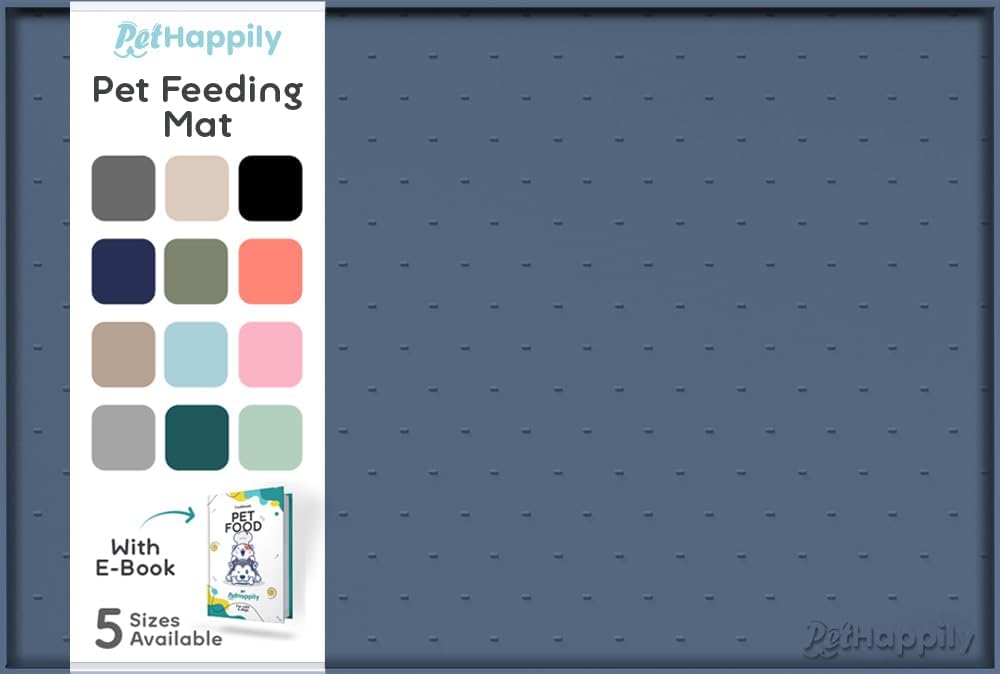 Dog Food Mat - Raised Edges Dogs Mat for Food and Water Prevent Spill, Waterproof Cat Food Mats Protect Floors, Easy Clean Dog Bowl Mats for Food and Water, Silicone Pet Feeding Placemats