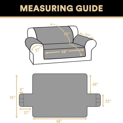 PrinceDeco 100% Waterproof Couch Cover for 3 Cushion Couch Sofa Pet Friendly Non-Slip Couch Cover for Dogs Washable Water Resistant Furniture Protector with Elastic Straps(Sofa 68", French Oak)
