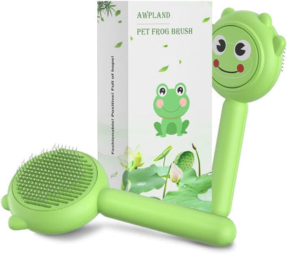 Pet Demon Brush, Cute Self Cleaning Slicker Brush for Dogs Cats Puppy Rabbit, Professional Pet Grooming Hair Removal Tool for Short & Long Hair