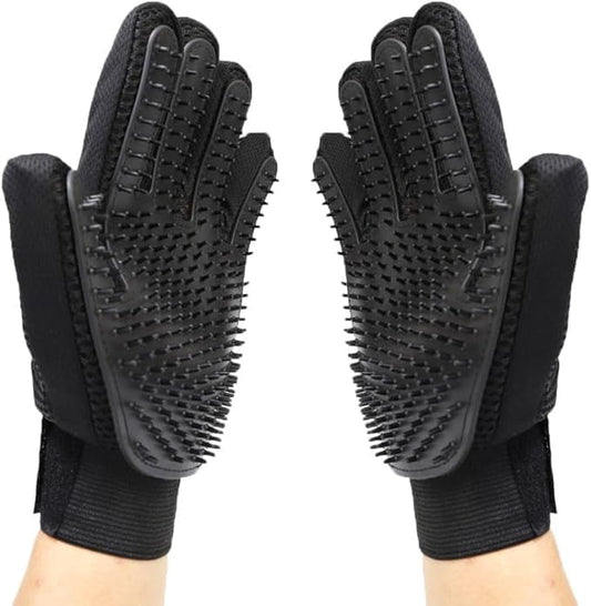 Limpet Grooming Glove- Hair remover gloves- Gentle shedding brushes for dogs, cats & horses (1 pair) (Blue)