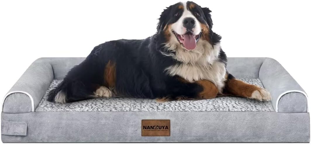 Large Dog Bed Orthopedic Washable: Beds Bolster XL Bed Large Big Dogs Memory Foam Couch Sofa Waterproof with Removable Cover